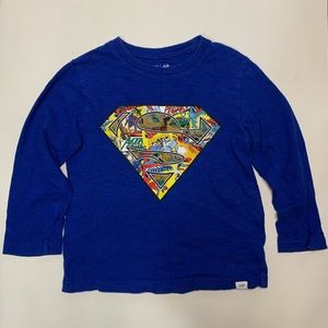 Baby Gap Superman Long Sleeve T-shirt with detachable Cape. Size 4